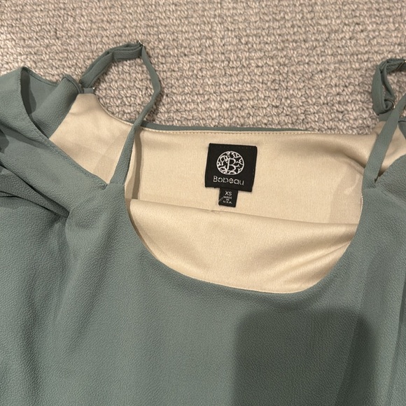 Bobeau Mint Green Off Shoulder Dress Size XS - Picture 2 of 4